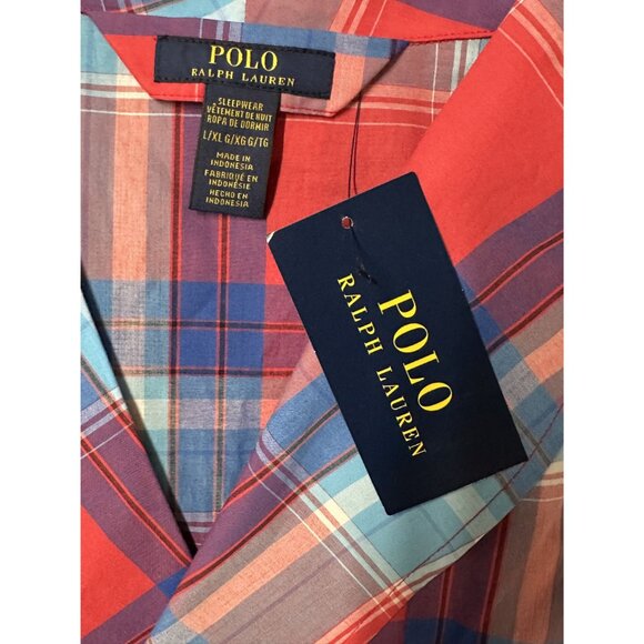 Polo Ralph Lauren Large / X-Large Bennet Plaid Woven Cotton Robe House Coat - Picture 4 of 6